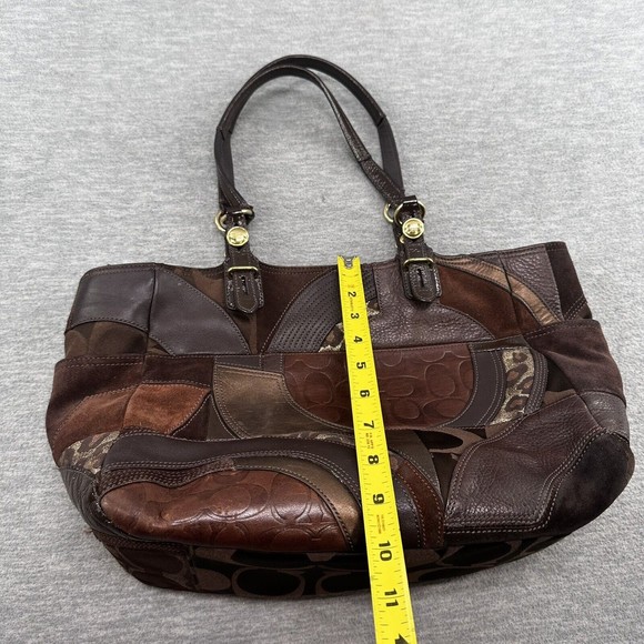 Coach Patchwork Tote in Brown and Tan - Picture 10 of 15